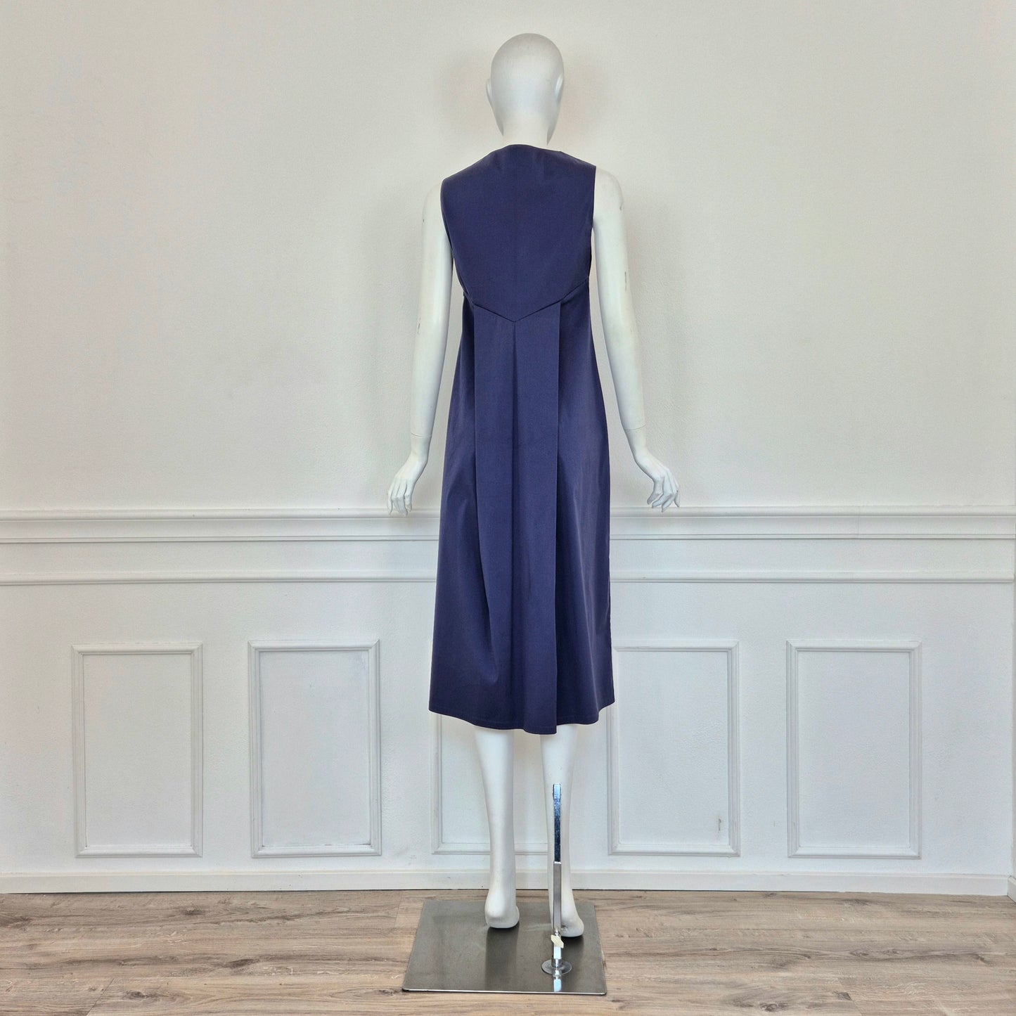 Jil Sander | Abito midi blu scollo V