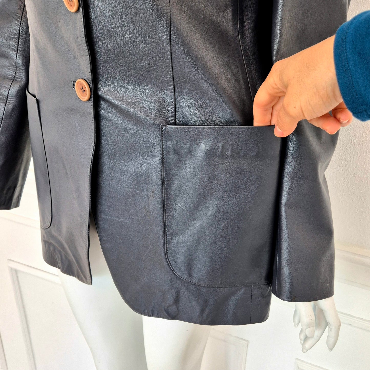 Romeo Gigli | Giacca in pelle blu