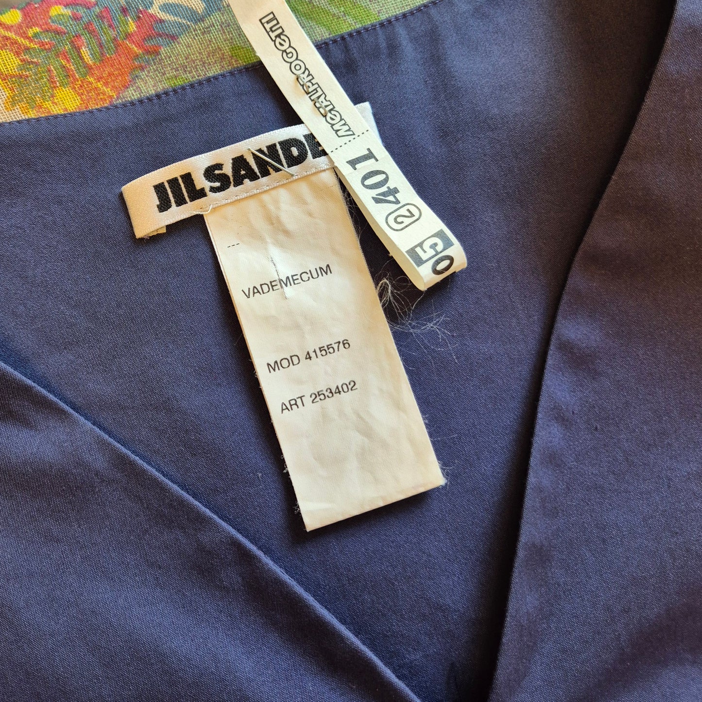 Jil Sander | Abito midi blu scollo V