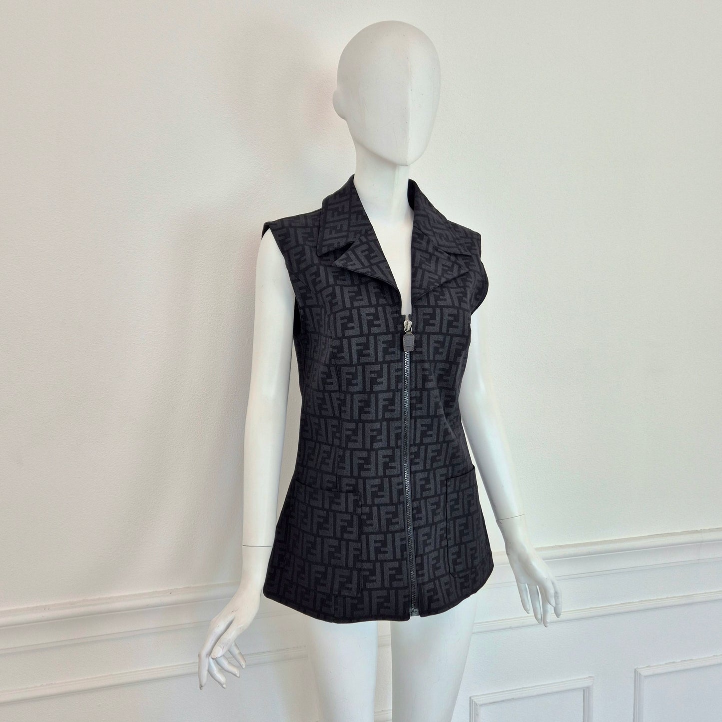 Fendi | Gilet vintage FF zucca con cerniera