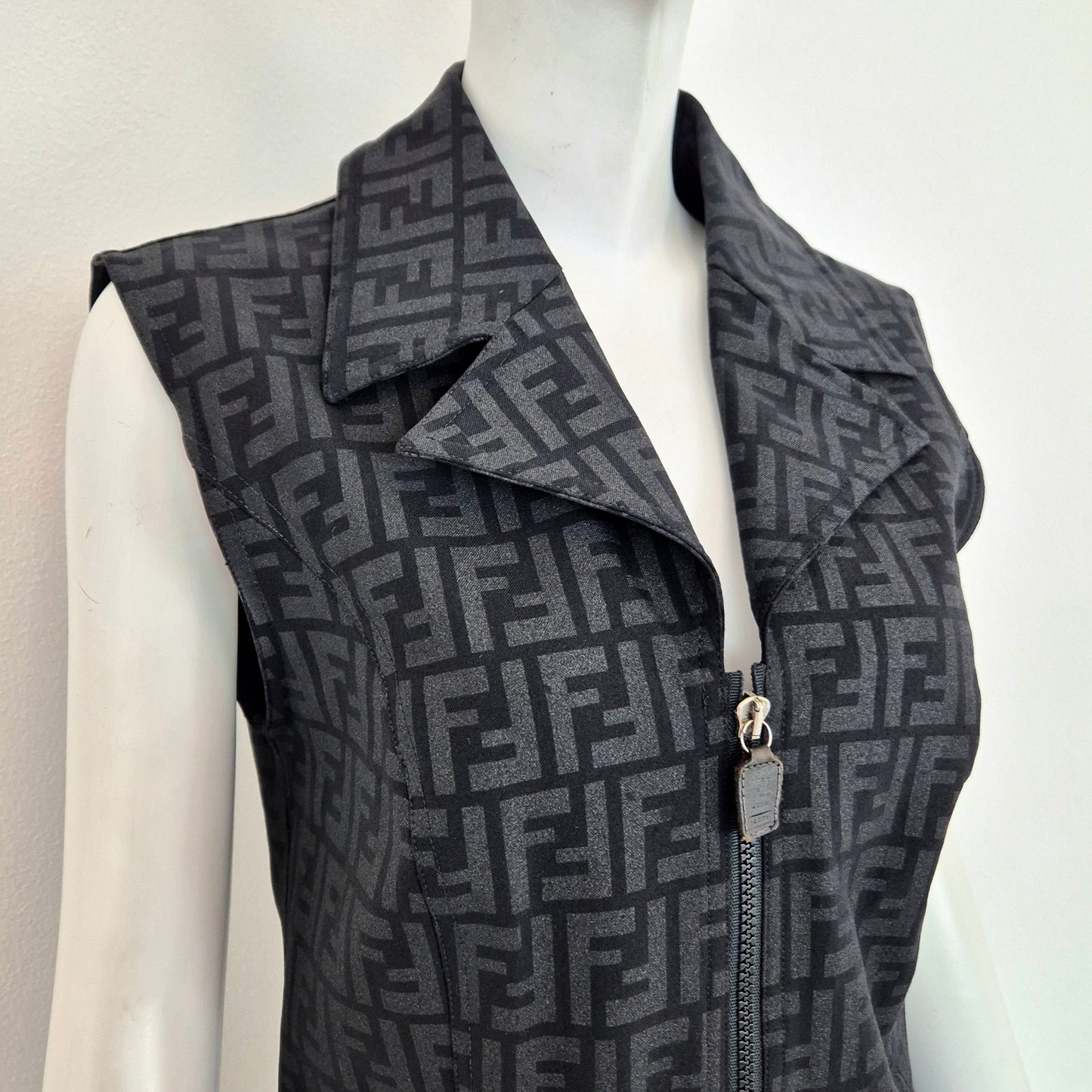 Fendi | Gilet vintage FF zucca con cerniera