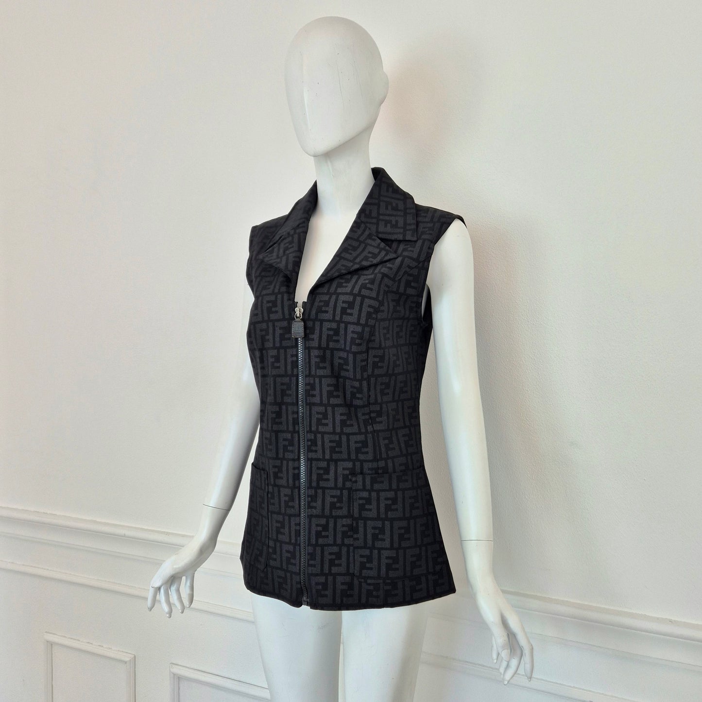 Fendi | Gilet vintage FF zucca con cerniera