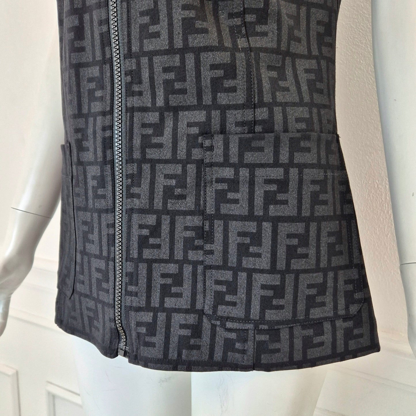 Fendi | Gilet vintage FF zucca con cerniera