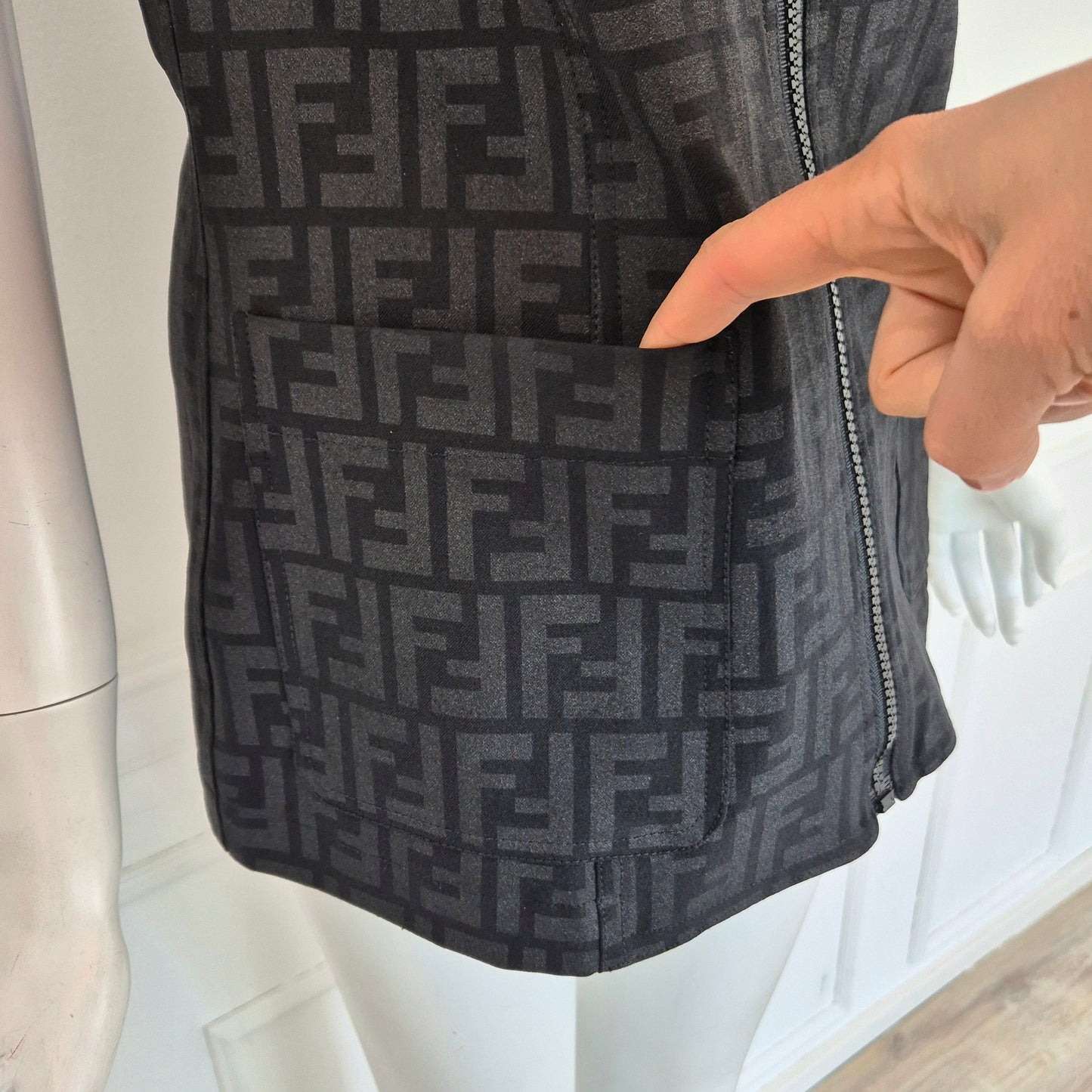 Fendi | Gilet vintage FF zucca con cerniera
