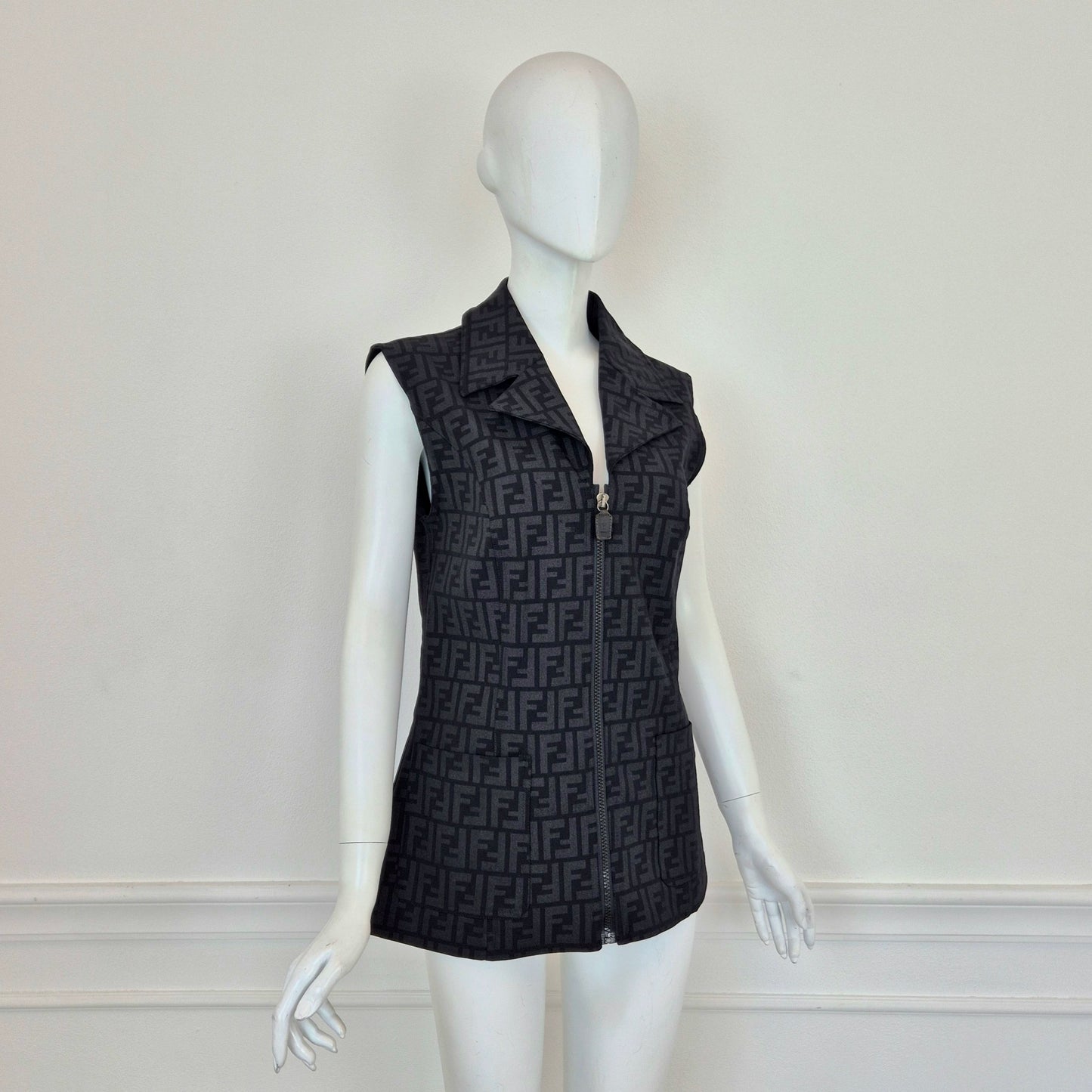 Fendi | Gilet vintage FF zucca con cerniera