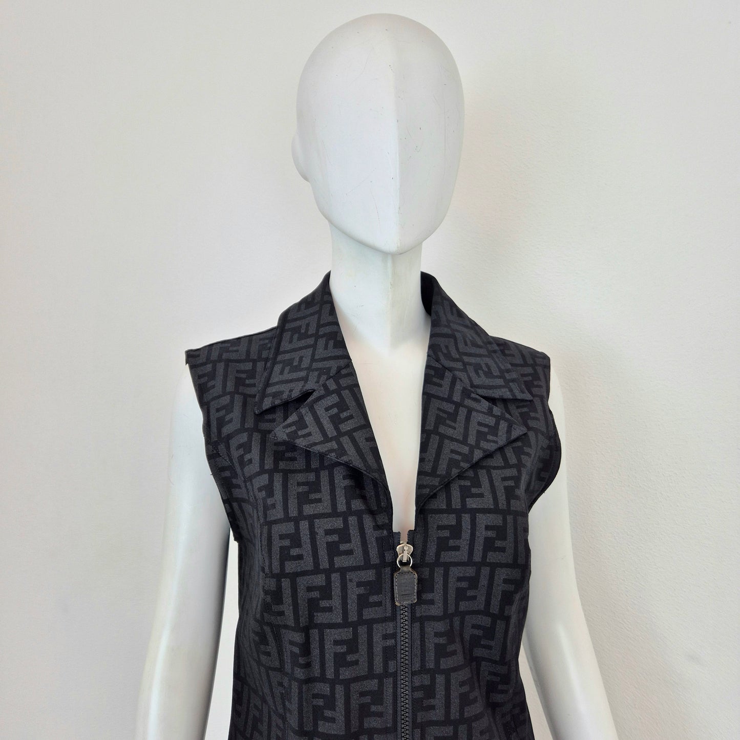 Fendi | Gilet vintage FF zucca con cerniera