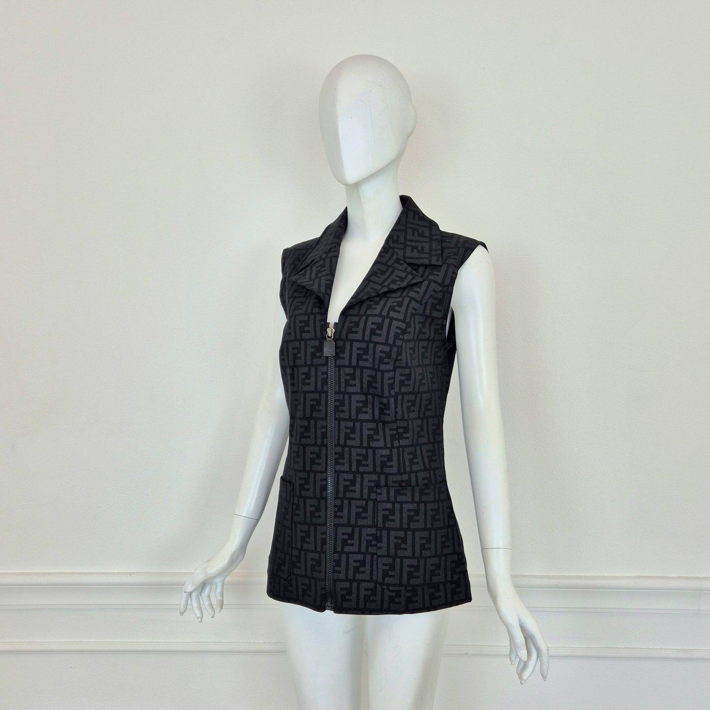 Fendi | Gilet vintage FF zucca con cerniera