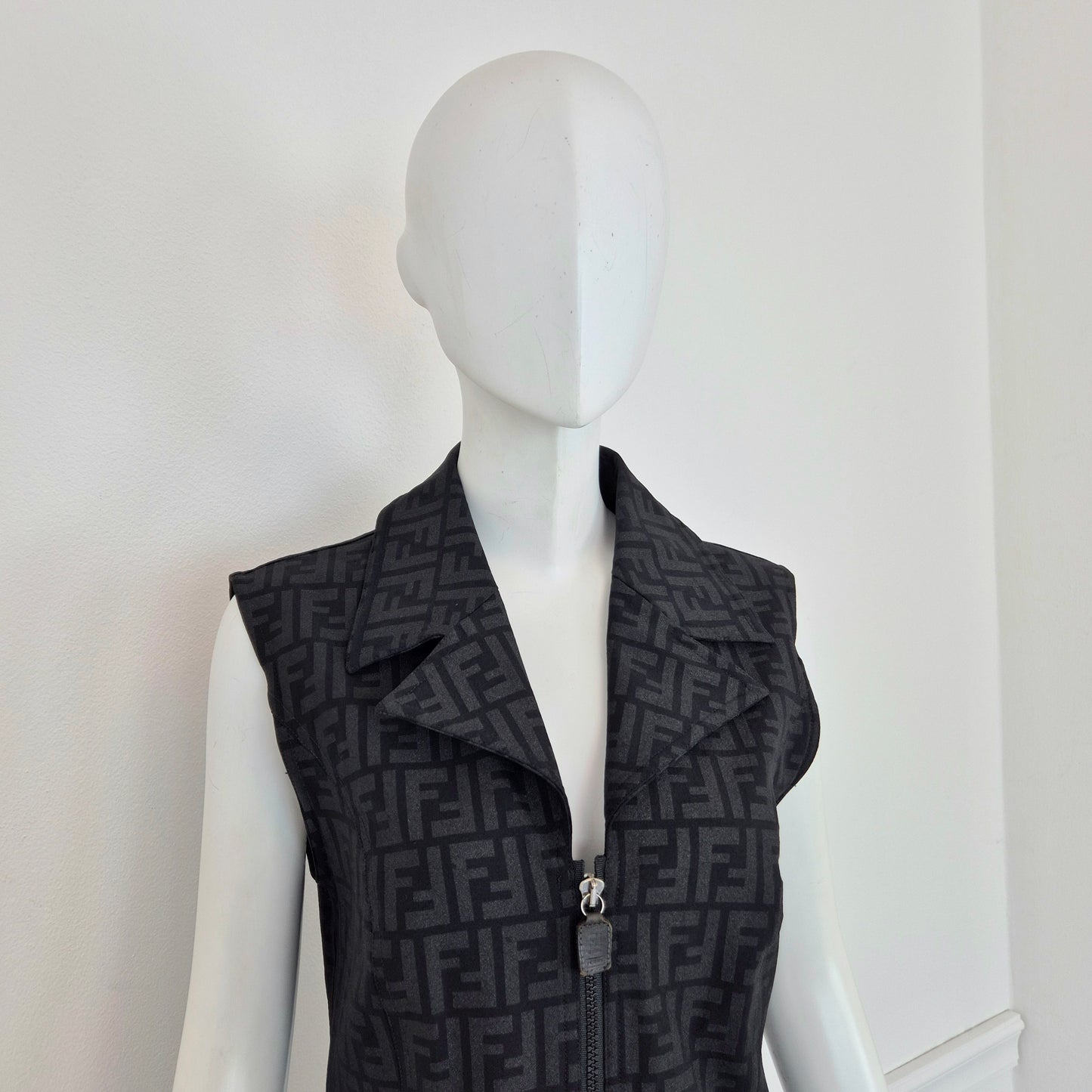 Fendi | Gilet vintage FF zucca con cerniera