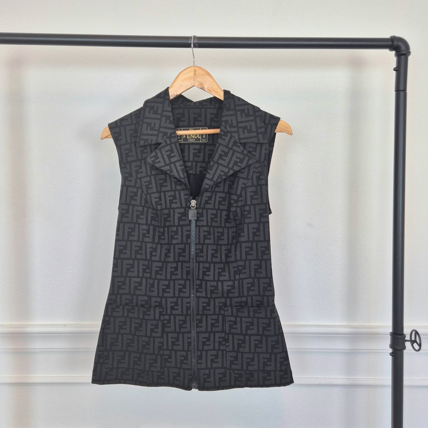Fendi | Gilet vintage FF zucca con cerniera