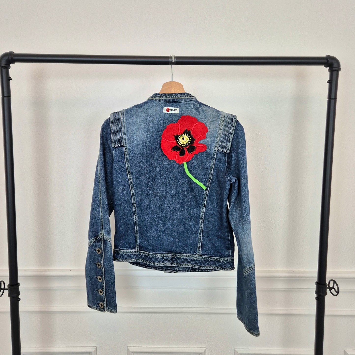 Kenzo | Giubbino in denim con papavero