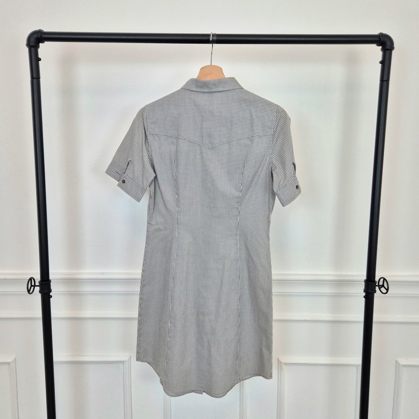 Miu Miu | Abito cotone vichy bianco-grigio