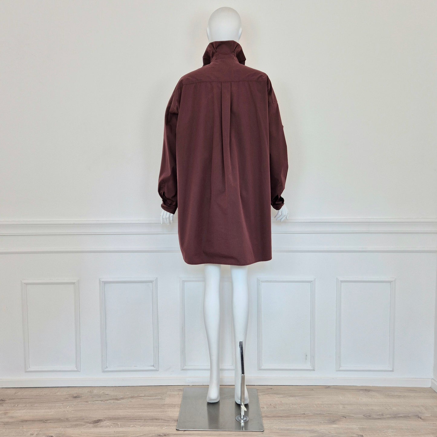 Romeo Gigli | Camicia melanzana con colletto a pieghe 1989