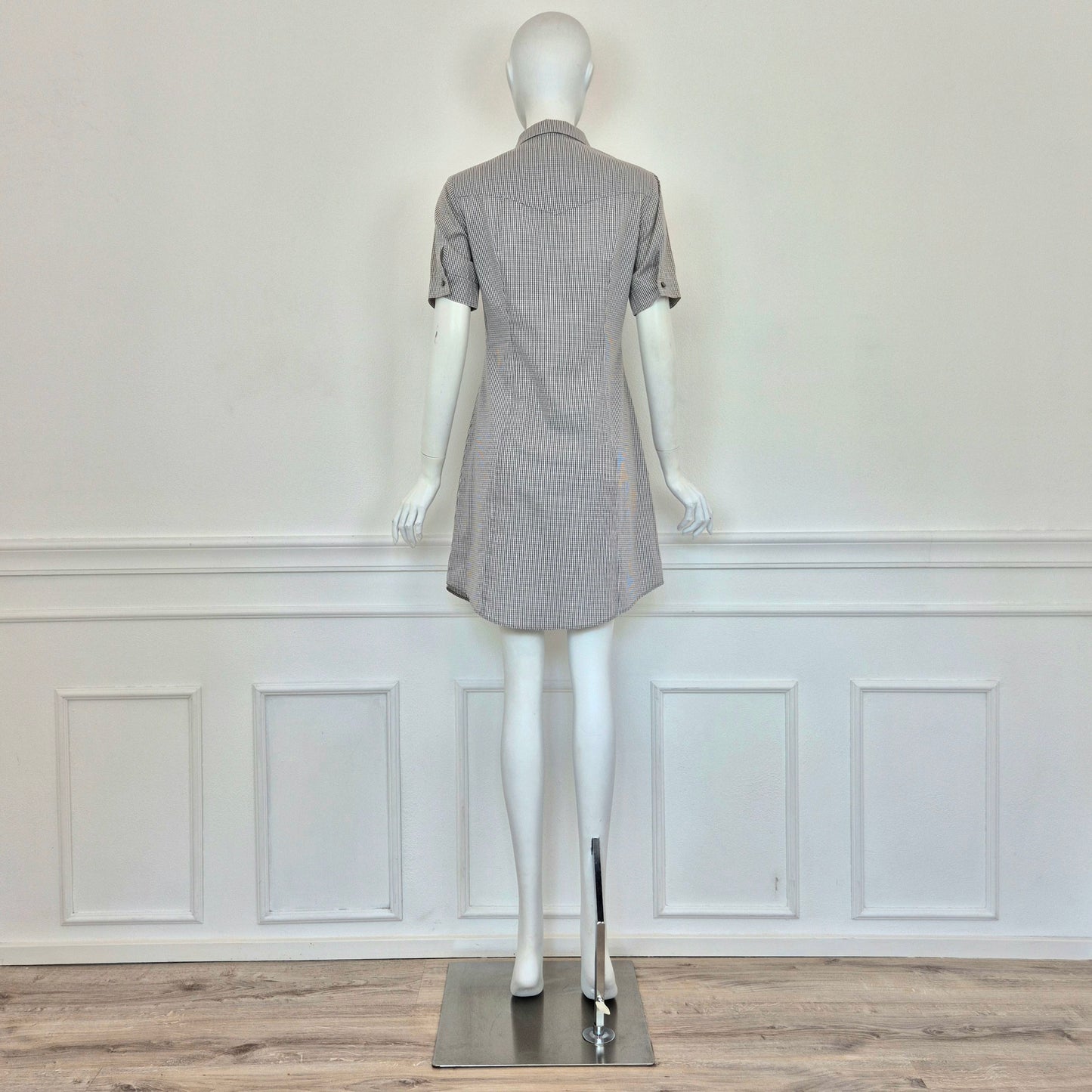 Miu Miu | Abito cotone vichy bianco-grigio