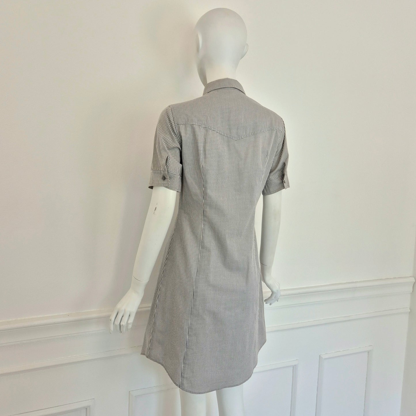 Miu Miu | Abito cotone vichy bianco-grigio