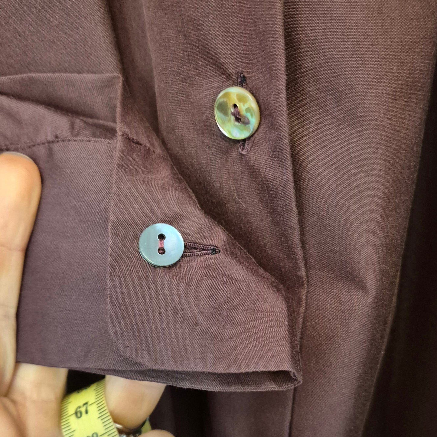 Romeo Gigli | Camicia melanzana con colletto a pieghe 1989