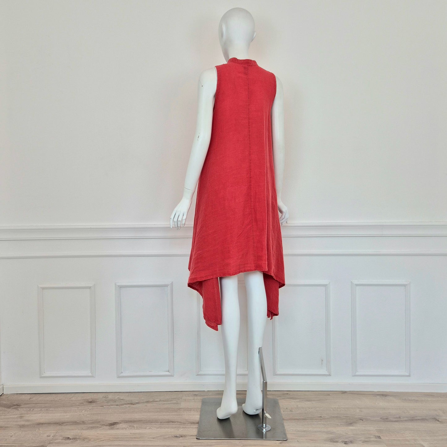 Romeo Gigli | Abito rosso asimmetrico misto lino