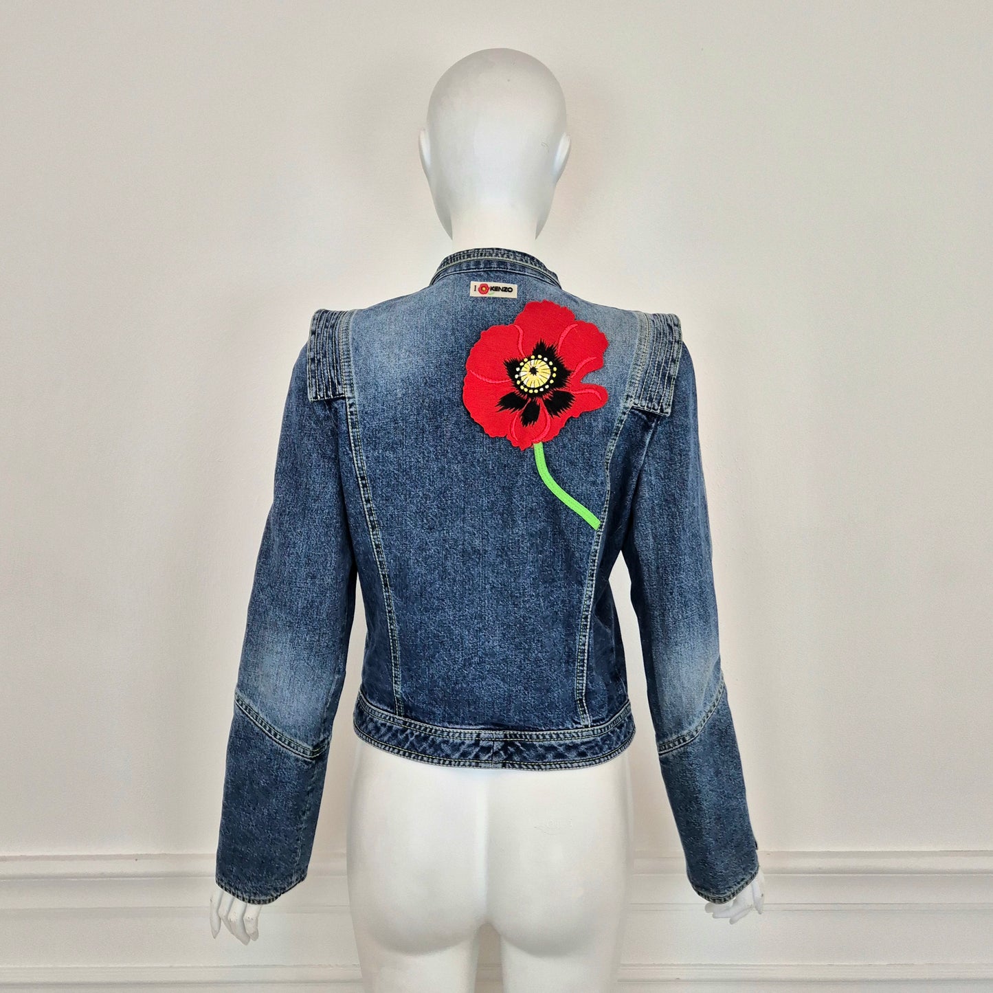 Kenzo | Giubbino in denim con papavero