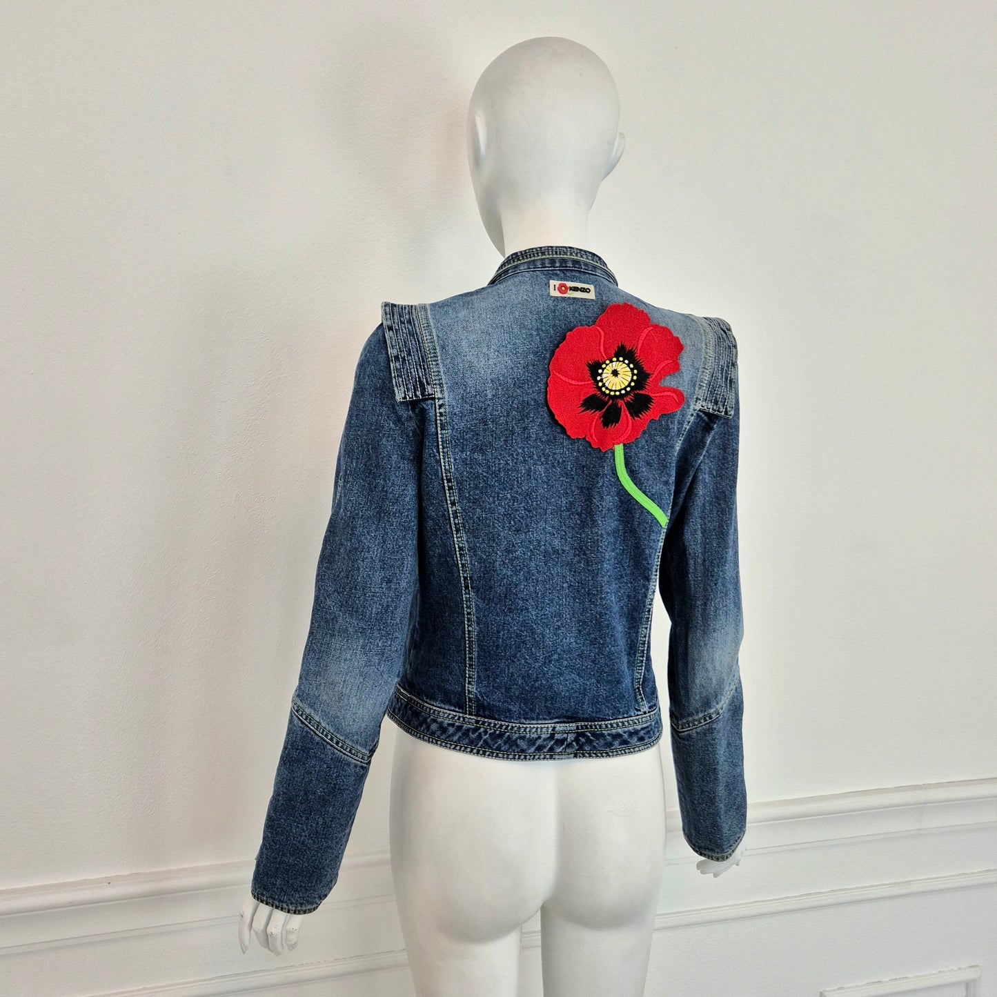 Kenzo | Giubbino in denim con papavero