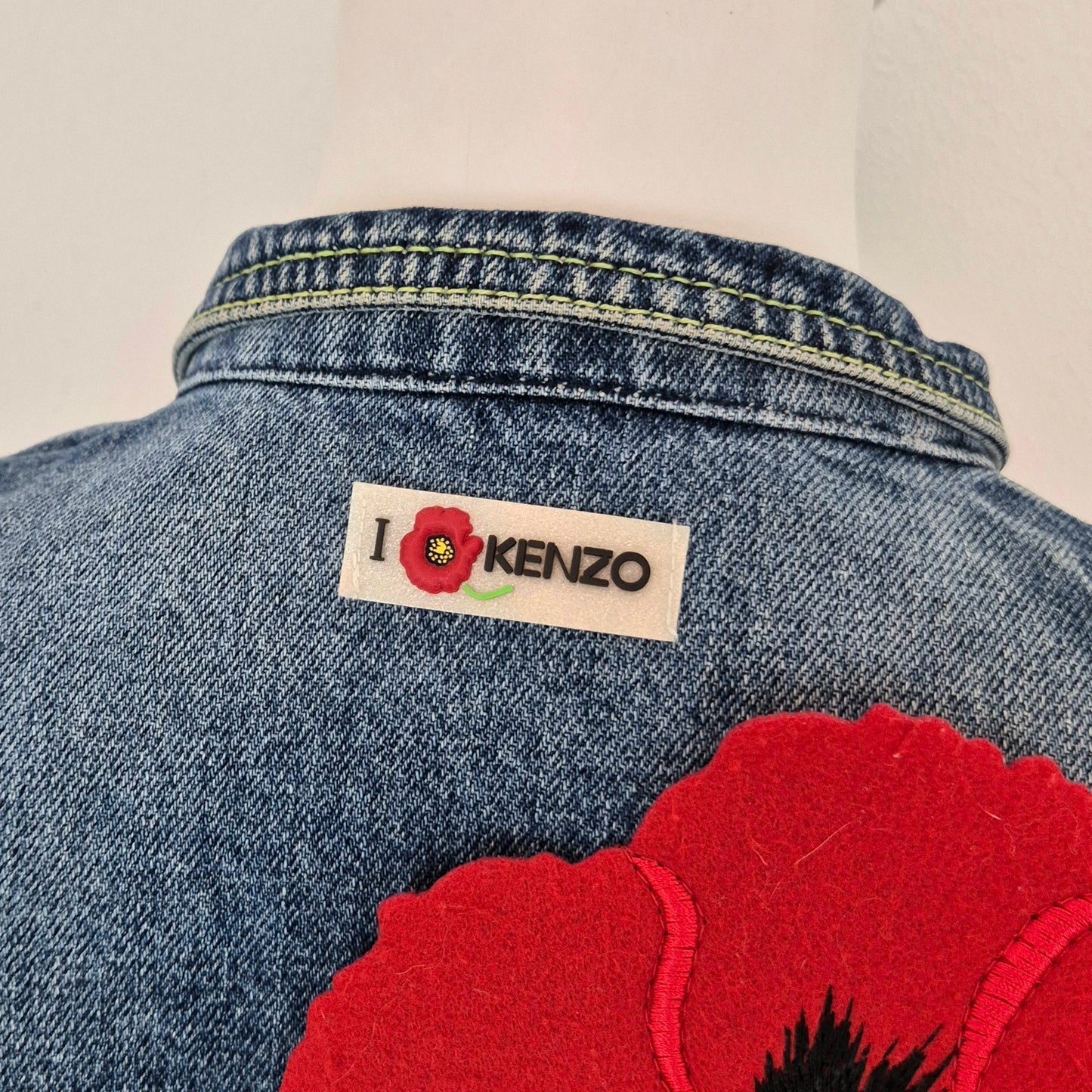 Kenzo | Giubbino in denim con papavero