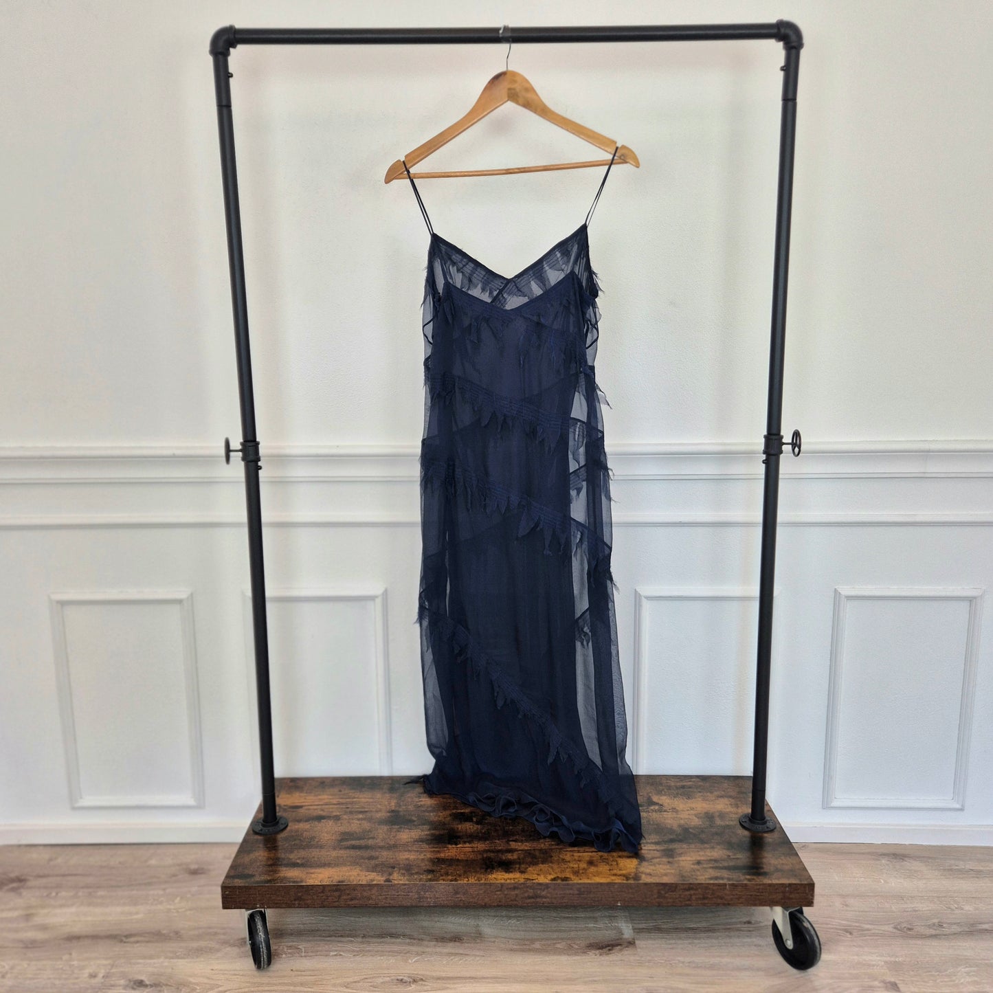Alberta Ferretti | Abito lungo in seta blu