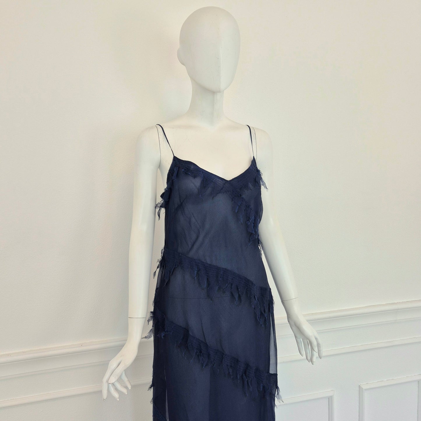Alberta Ferretti | Abito lungo in seta blu