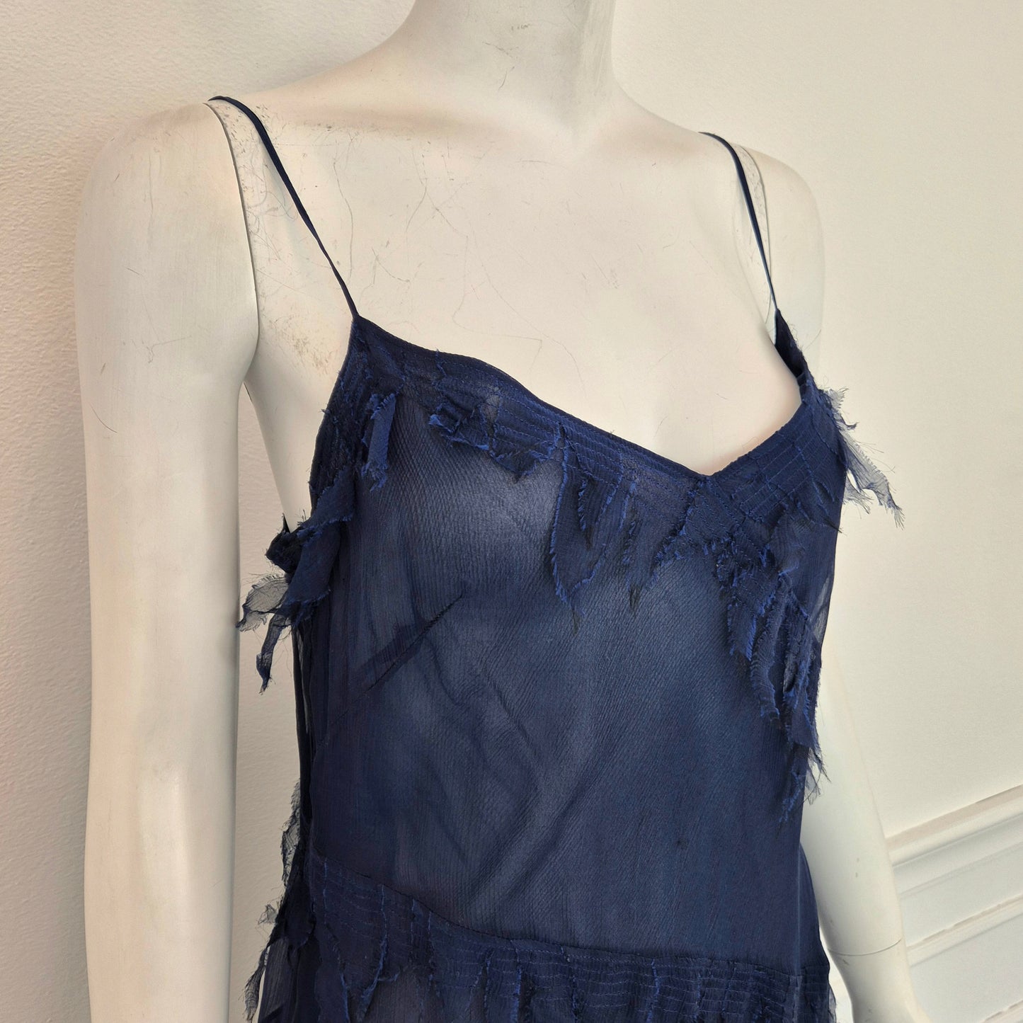 Alberta Ferretti | Abito lungo in seta blu