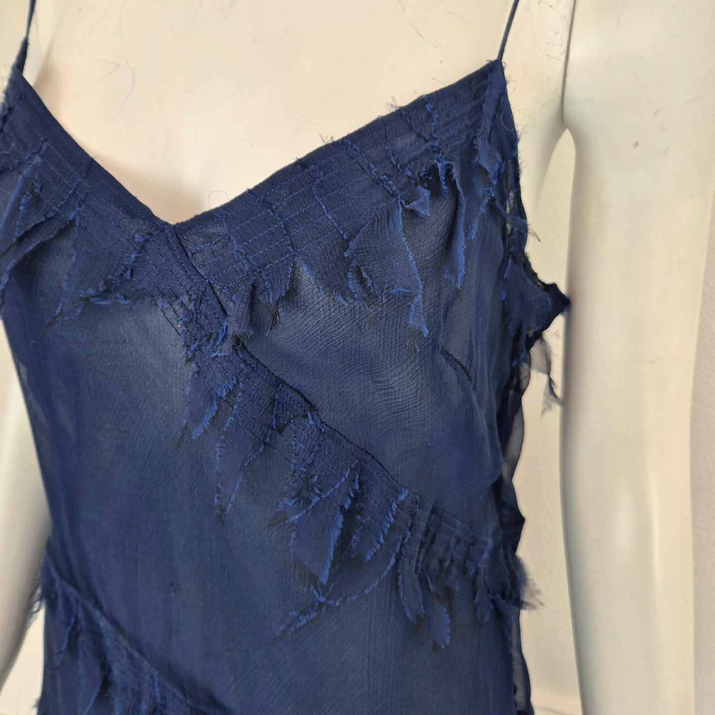 Alberta Ferretti | Abito lungo in seta blu