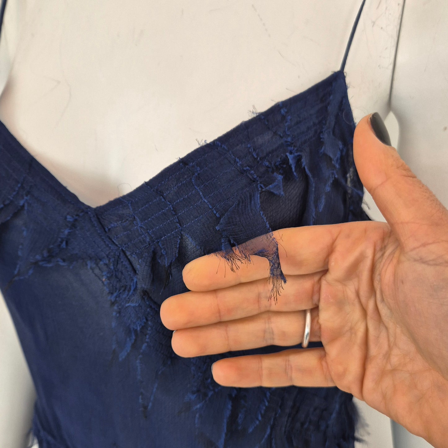 Alberta Ferretti | Abito lungo in seta blu