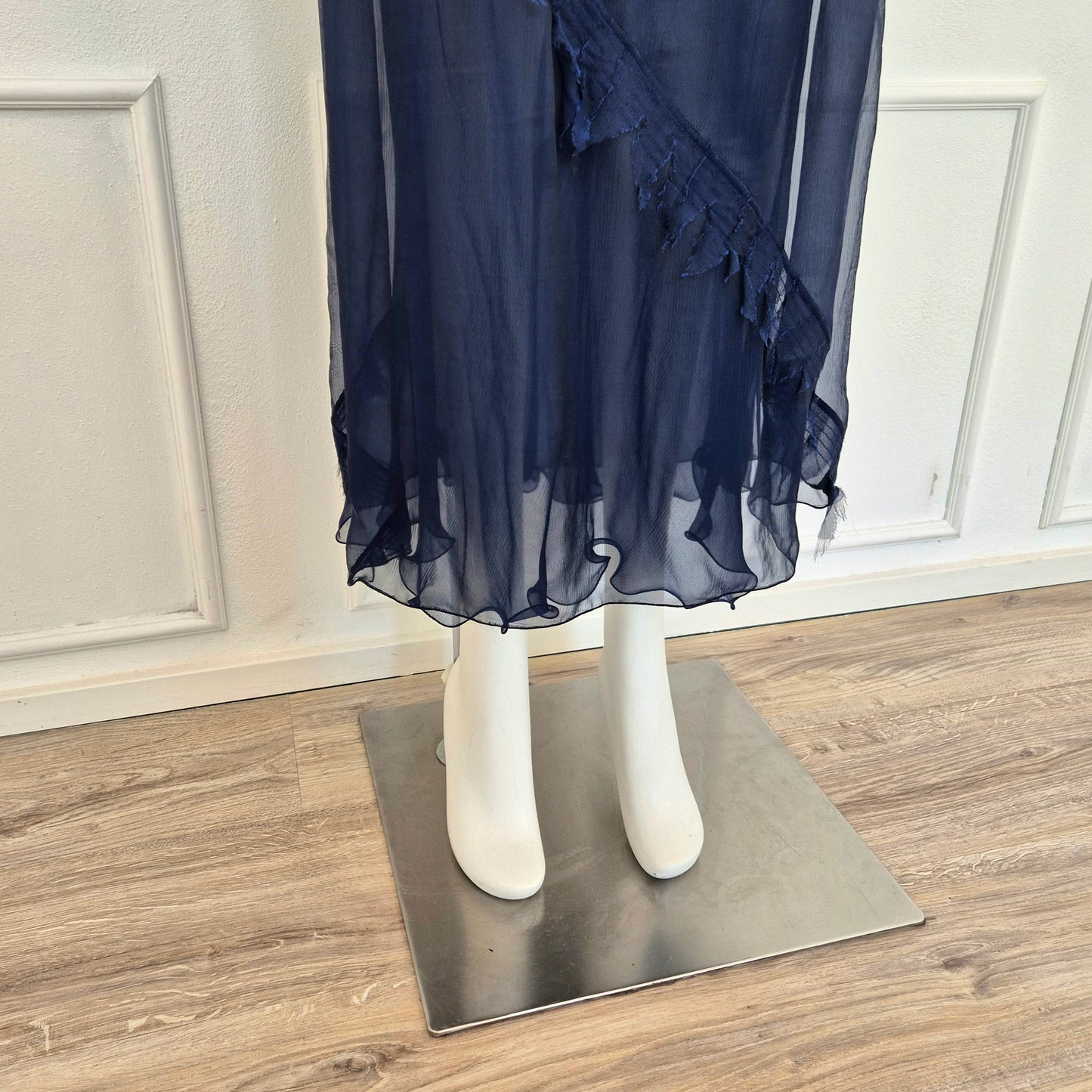 Alberta Ferretti | Abito lungo in seta blu