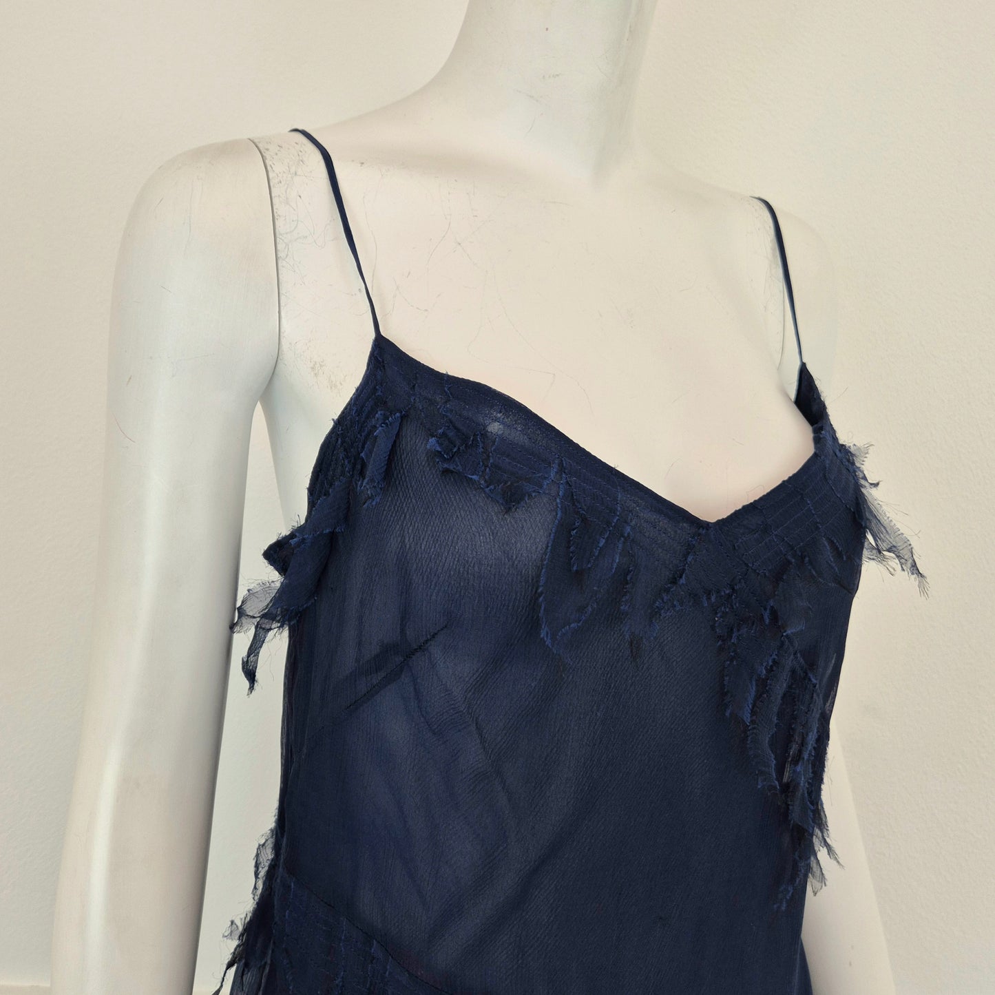 Alberta Ferretti | Abito lungo in seta blu