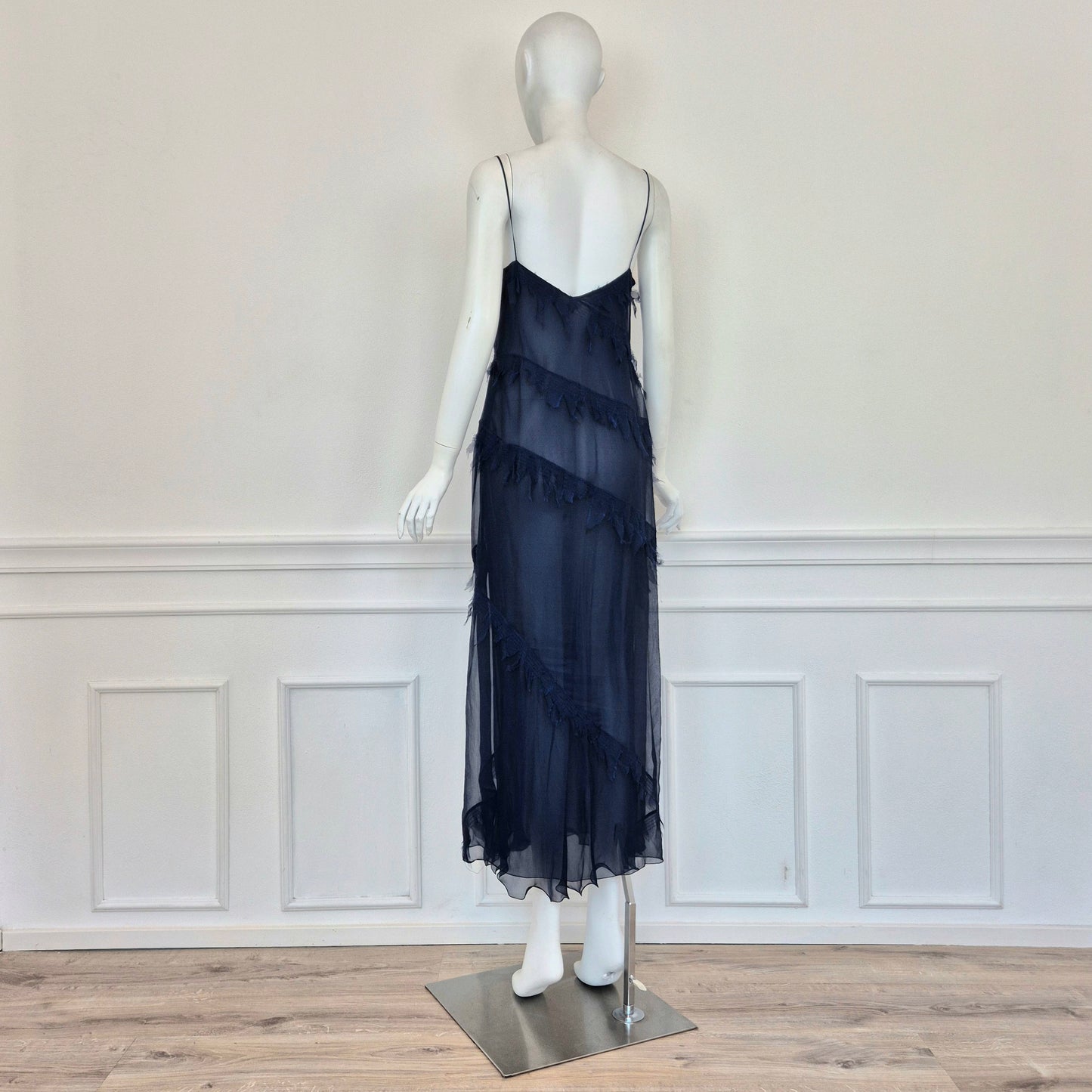 Alberta Ferretti | Abito lungo in seta blu