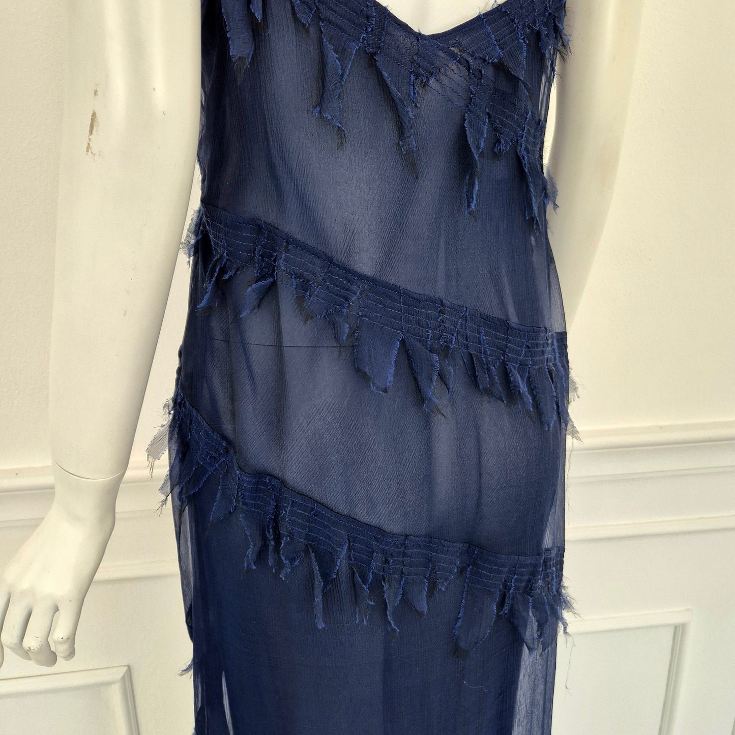 Alberta Ferretti | Abito lungo in seta blu