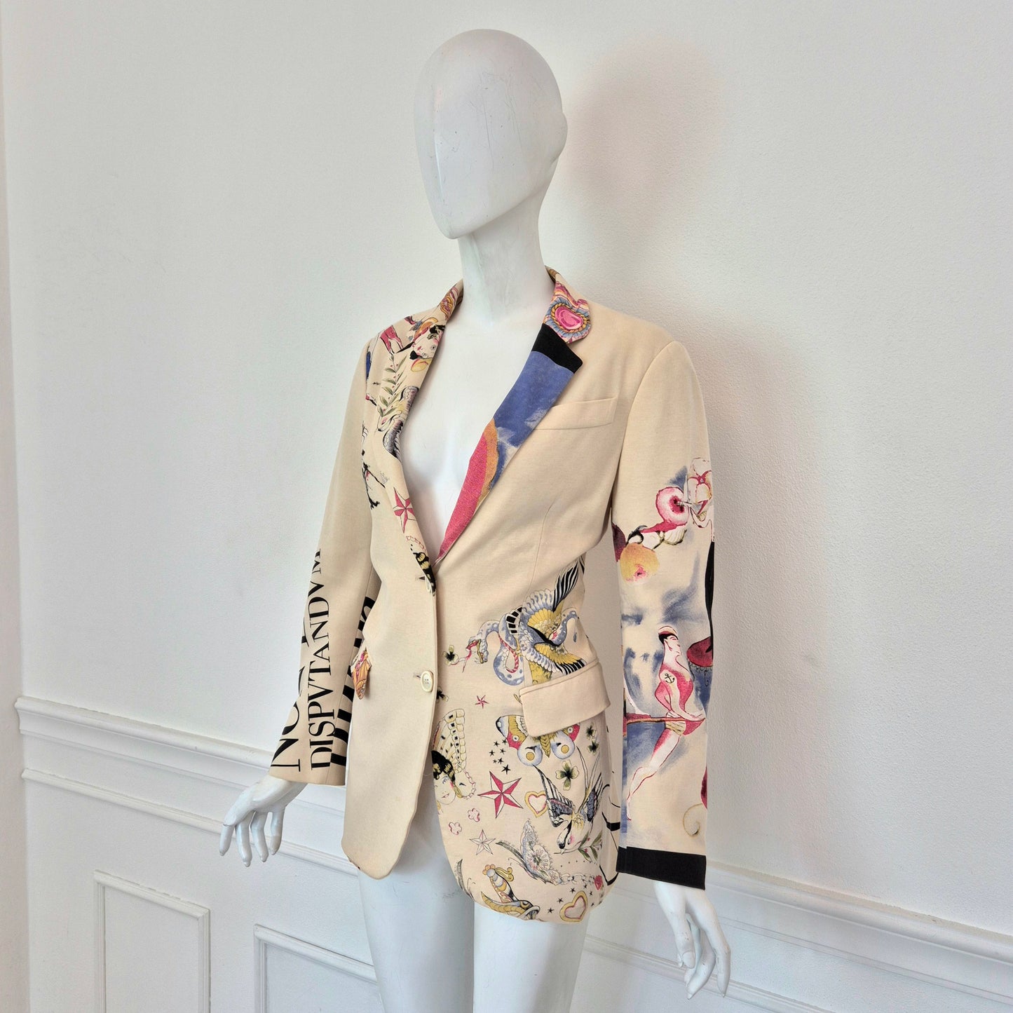 Moschino | Giacca panna con disegni