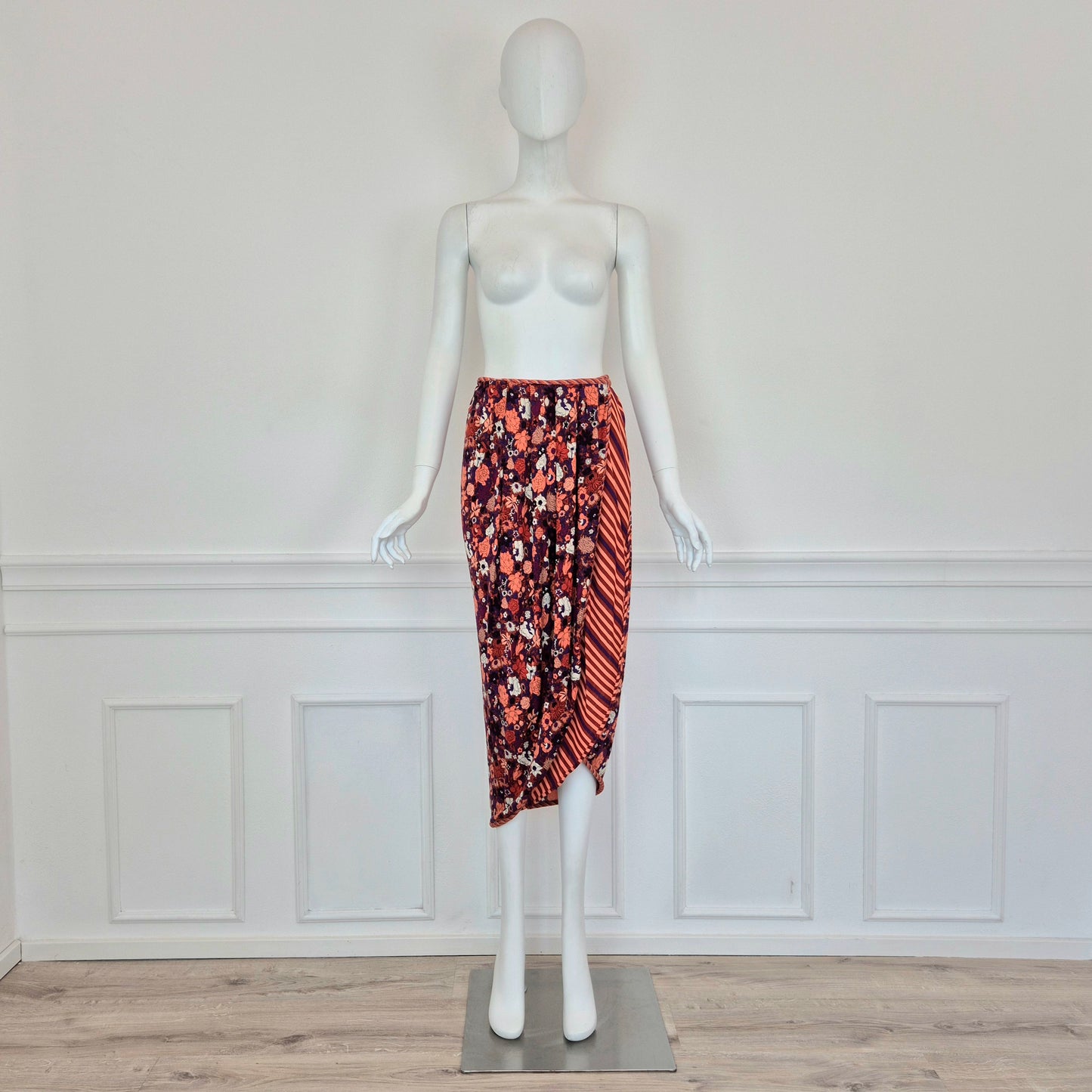 Callaghan by Gianni Versace | Gonna in viscosa fantasia fiori e righe