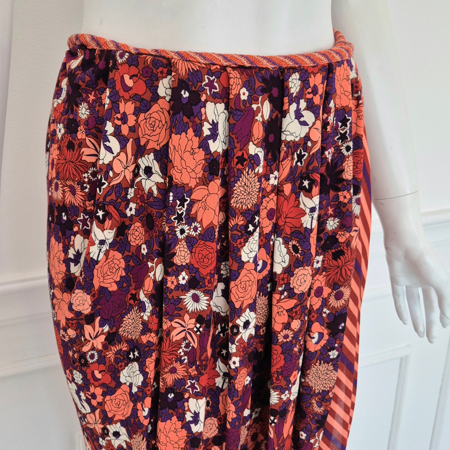Callaghan by Gianni Versace | Gonna in viscosa fantasia fiori e righe