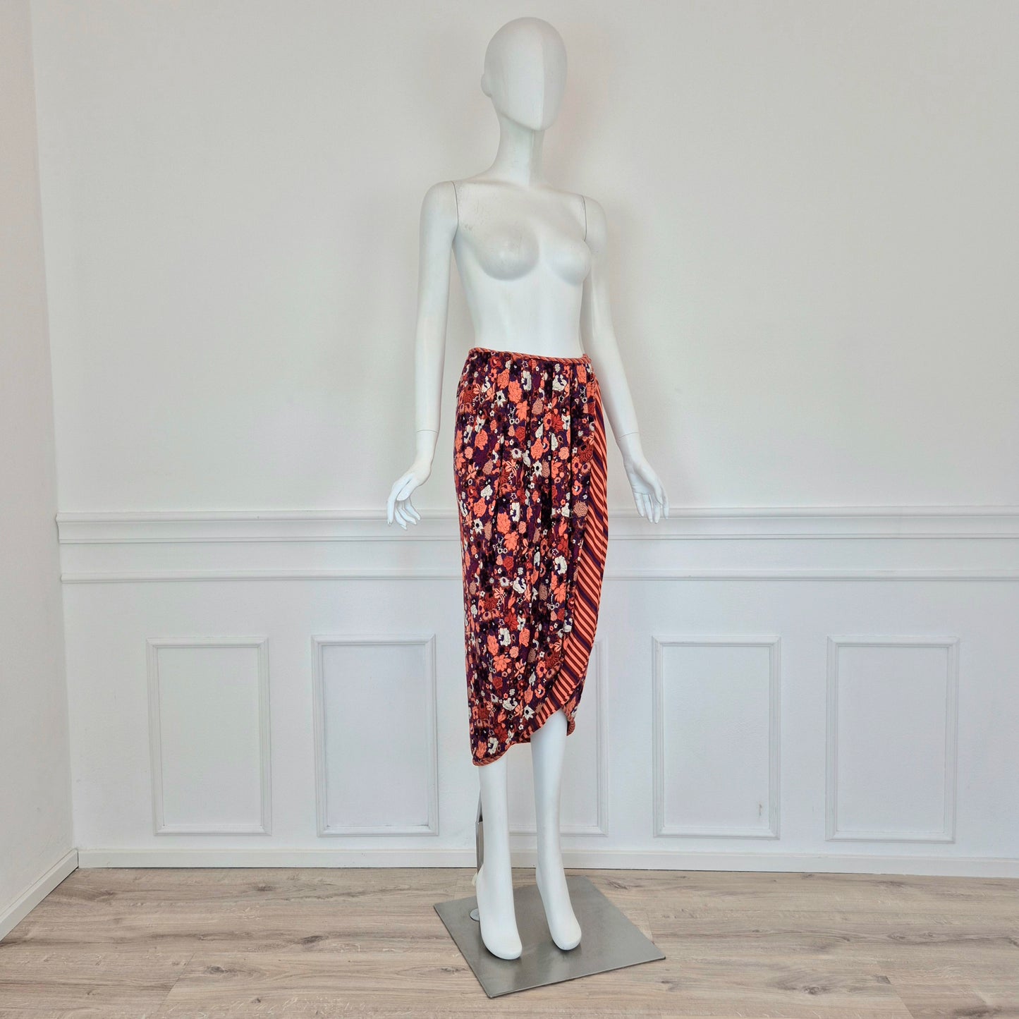 Callaghan by Gianni Versace | Gonna in viscosa fantasia fiori e righe