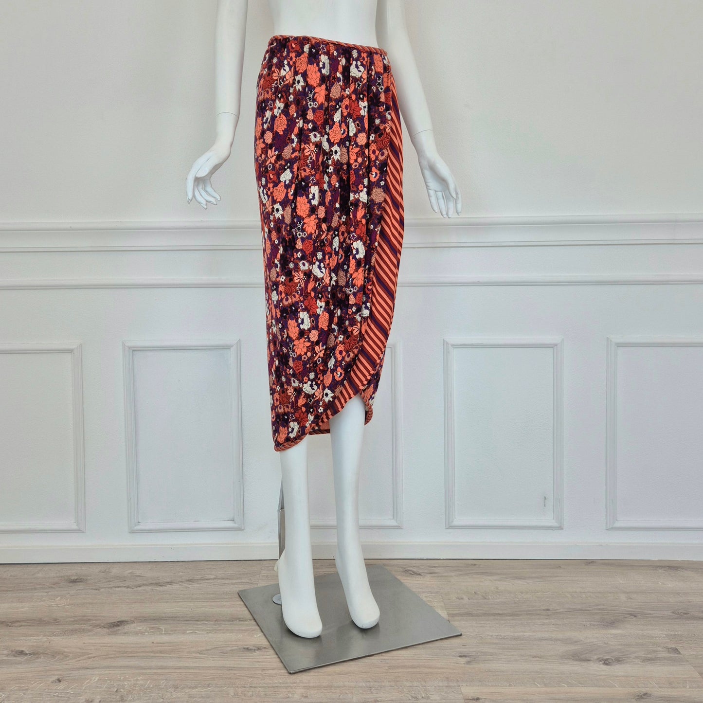 Callaghan by Gianni Versace | Gonna in viscosa fantasia fiori e righe