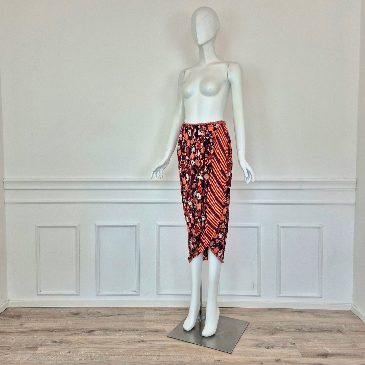 Callaghan by Gianni Versace | Gonna in viscosa fantasia fiori e righe