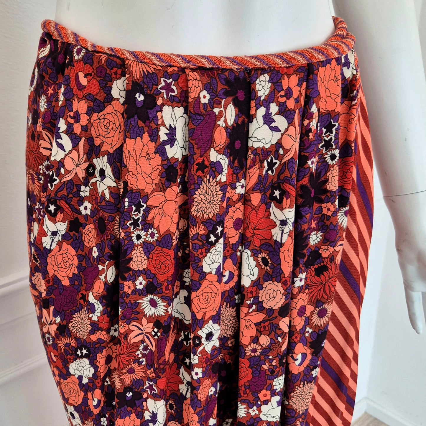 Callaghan by Gianni Versace | Gonna in viscosa fantasia fiori e righe