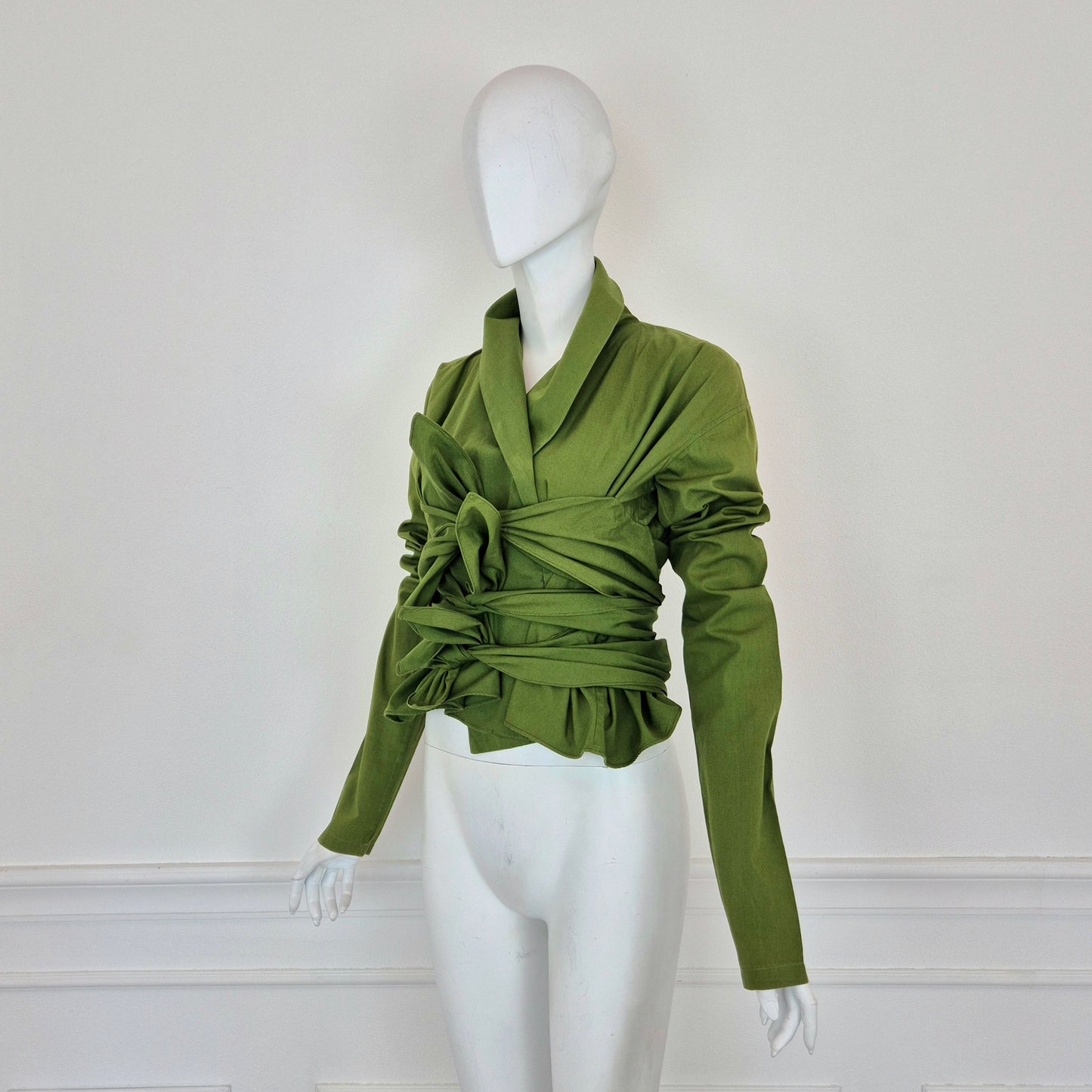 Romeo Gigli | Camicia verde con nodi 1990