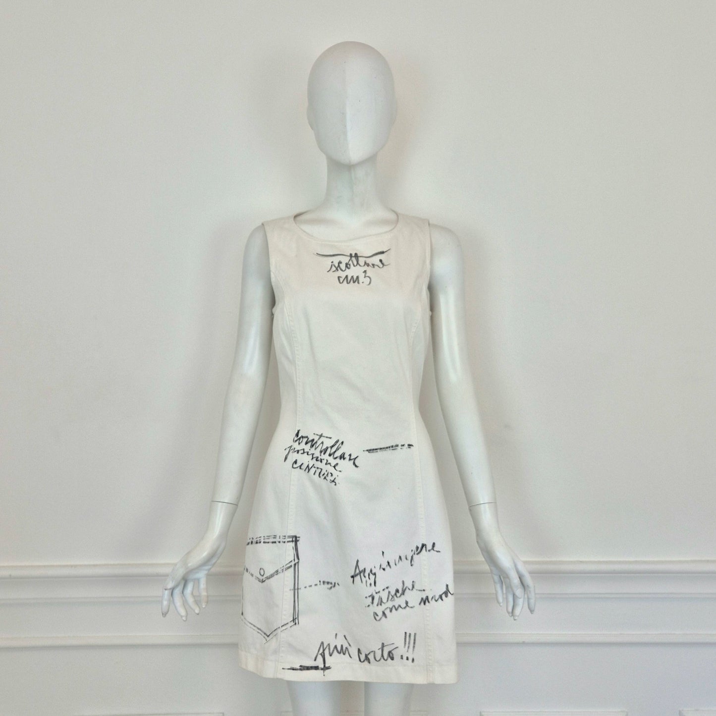 Moschino | Abito bianco scritte "sarto"