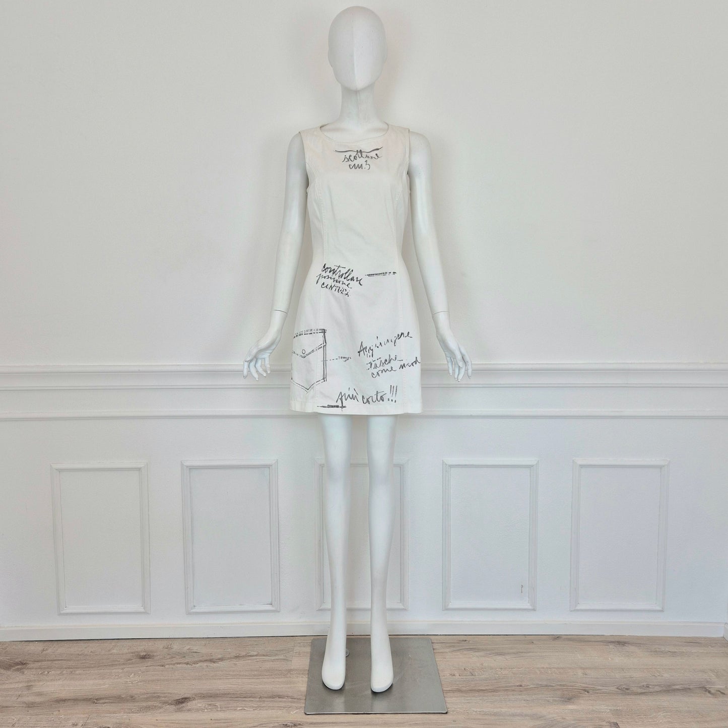 Moschino | Abito bianco scritte "sarto"