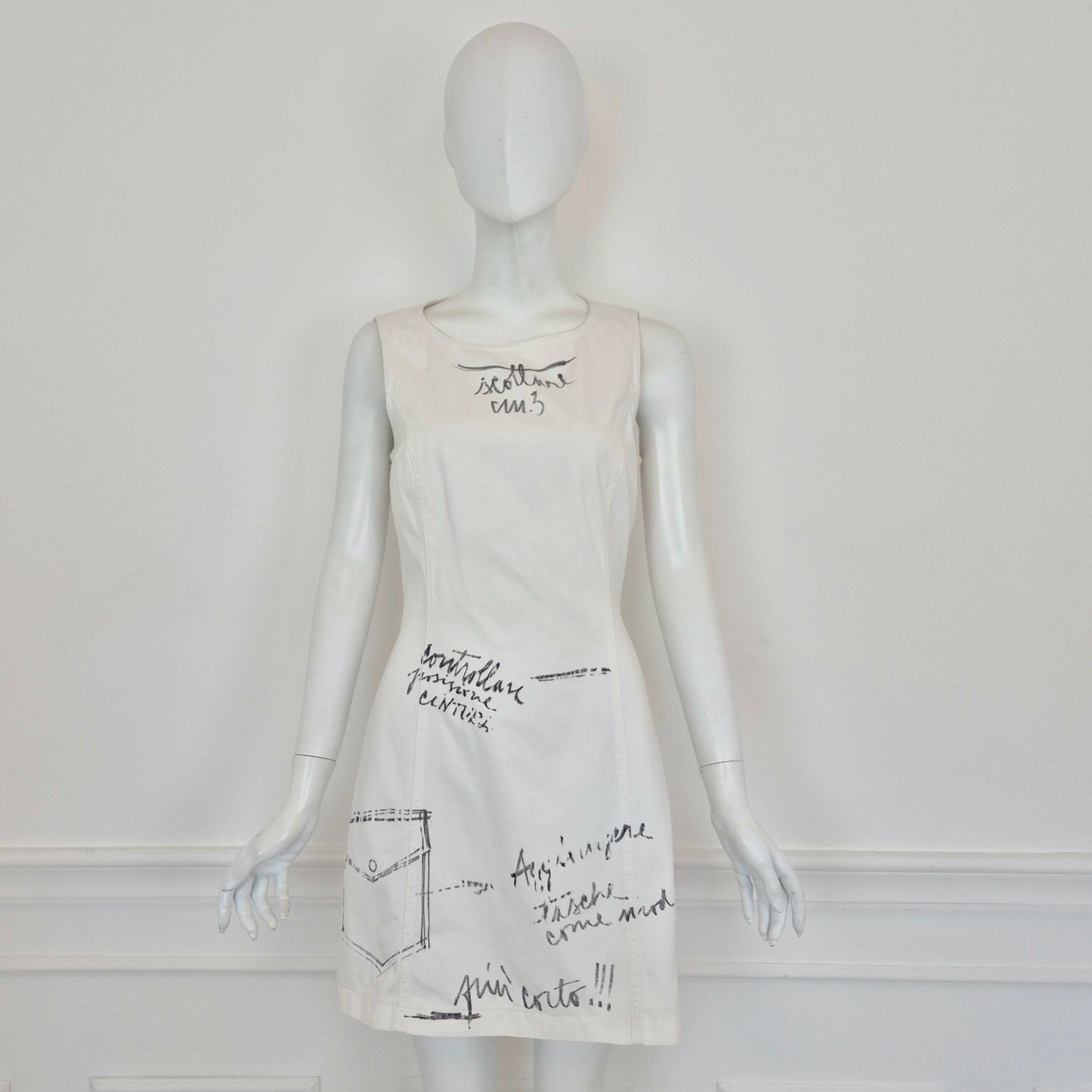 Moschino | Abito bianco scritte "sarto"