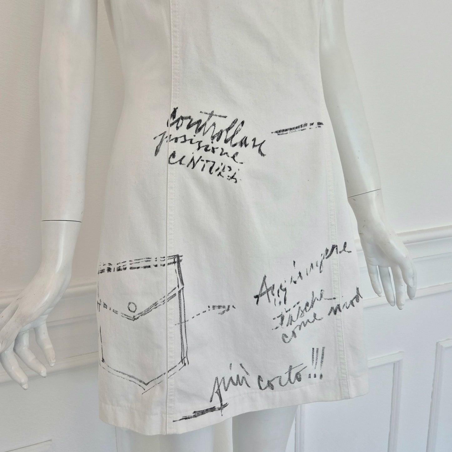 Moschino | Abito bianco scritte "sarto"