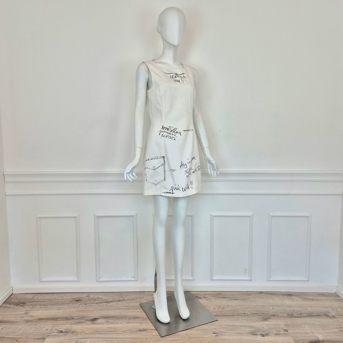 Moschino | Abito bianco scritte "sarto"