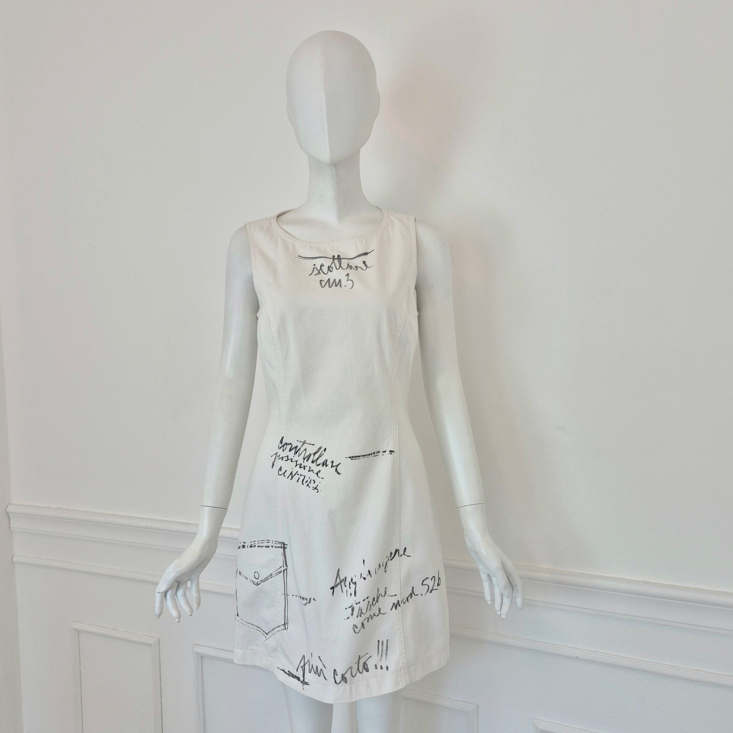 Moschino | Abito bianco scritte "sarto"