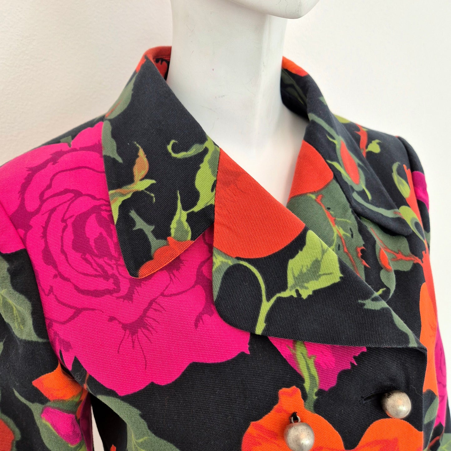 Moschino | Giacca corta doppiopetto con rose