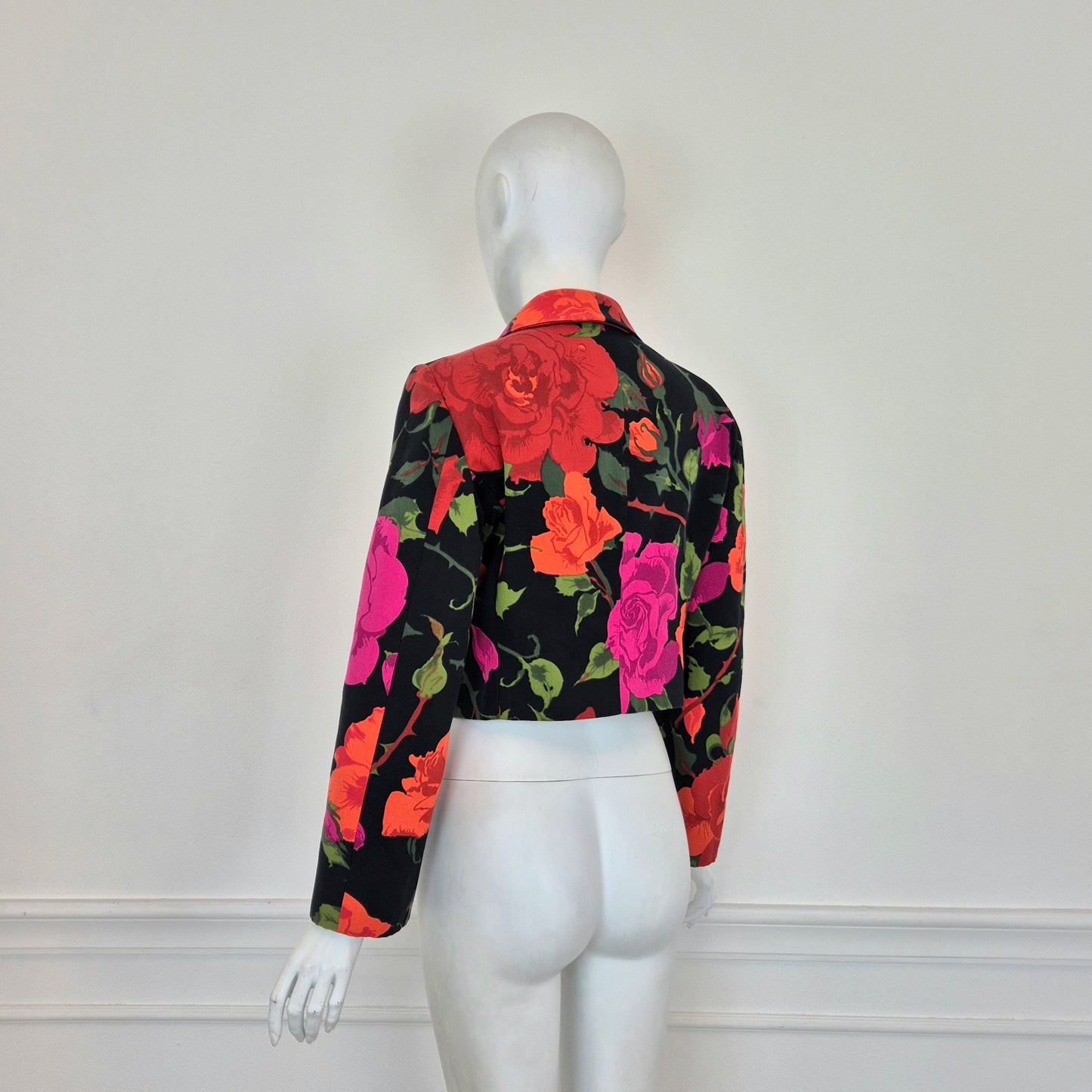 Moschino | Giacca corta doppiopetto con rose