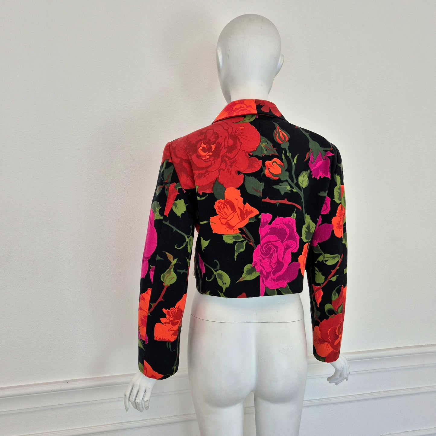 Moschino | Giacca corta doppiopetto con rose