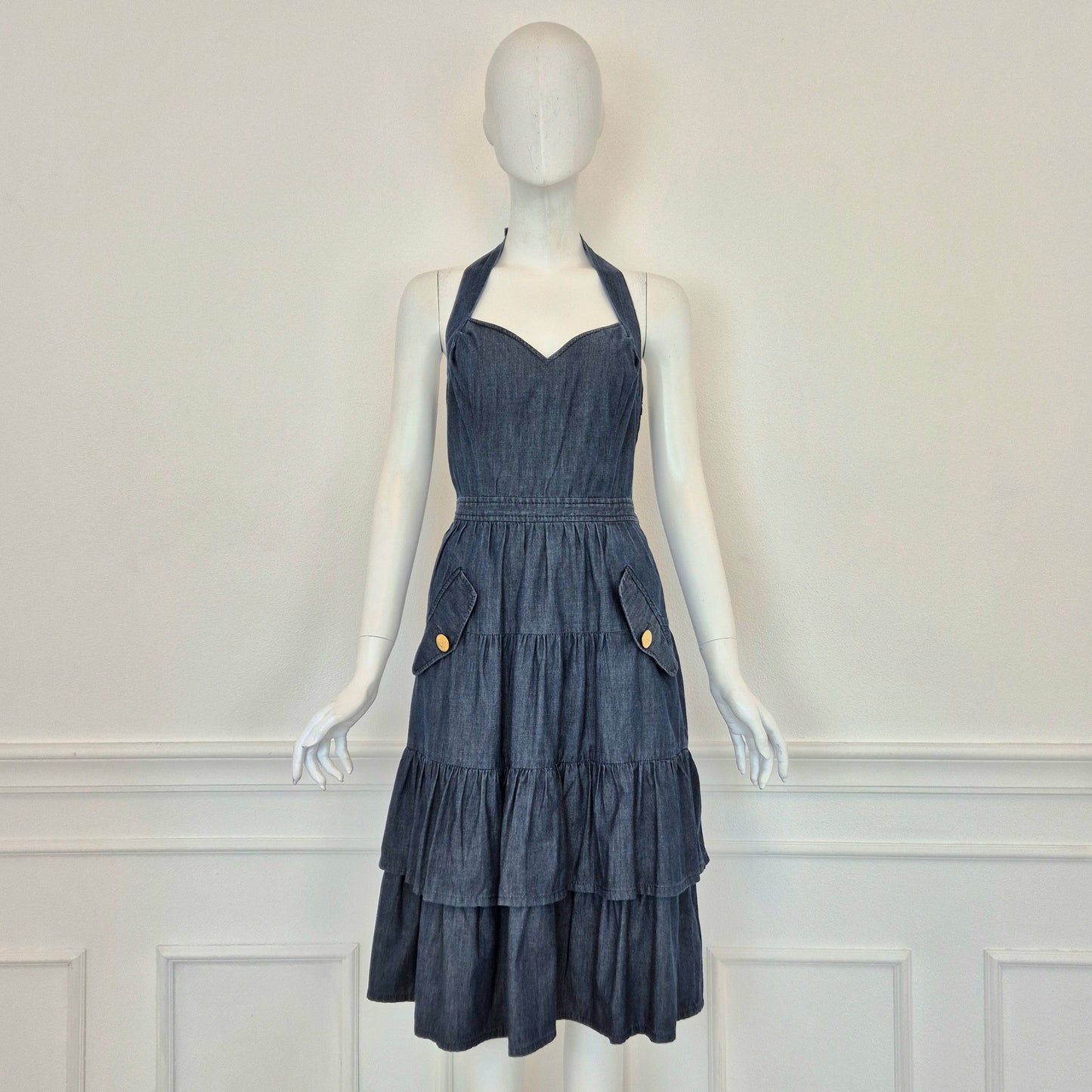 Moschino | Abito in denim schiena scoperta